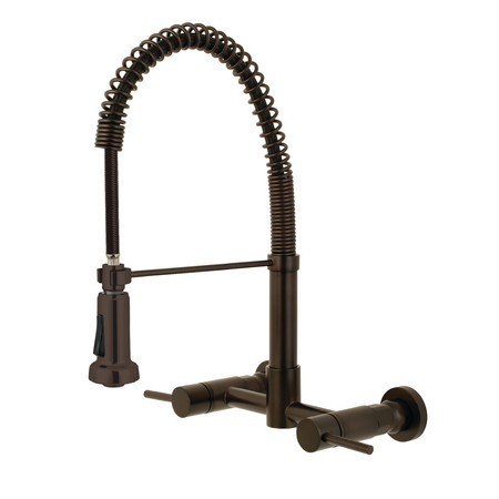 GOURMETIER Wall Mount Pull-Down Kitchen Faucet, Oil Rubbed Bronze GS8185DL